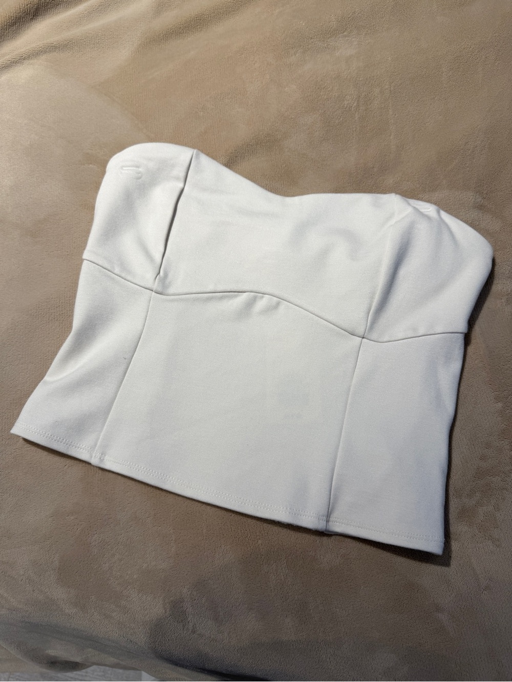 Strapless White Bustier Crop Top
